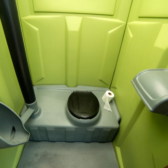 Inside of a Portable Toilet